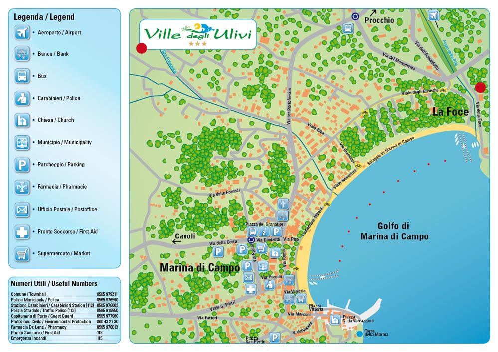 Karte von Marina di Campo
